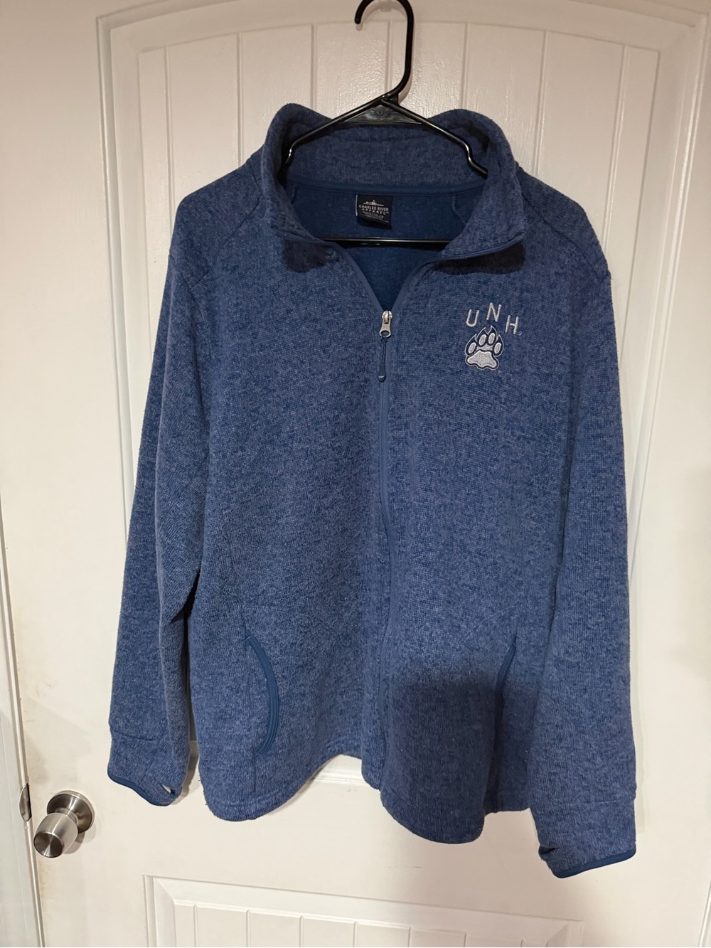 Ladies Charles River Apparel Blue Full-Zip Fleece Jacket with Paw Logo